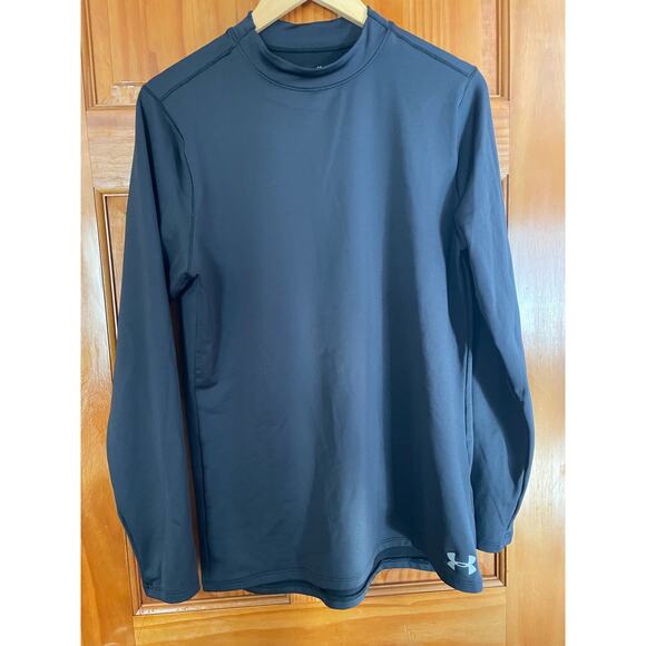 Under Armour Mens black coldgear Long sleeve mock neck size L - Picture 1 of 6
